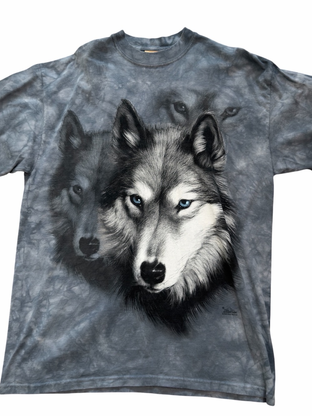 Vintage 2002 The Mountain Wolf Tie Dye Graphic Tee Y2K Nature Shirt L